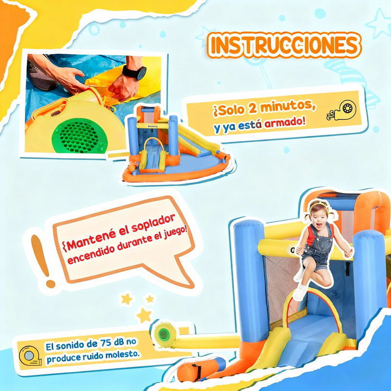 Tobogán acuático inflable – ¡Diversión que todos los chicos sueñan!